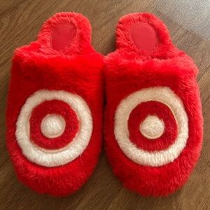 Target Red and White Fuzzy Slippers